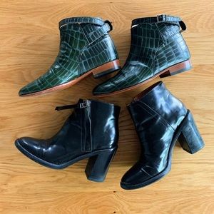 Madewell Black Leather High Heeled Boots Size 6
